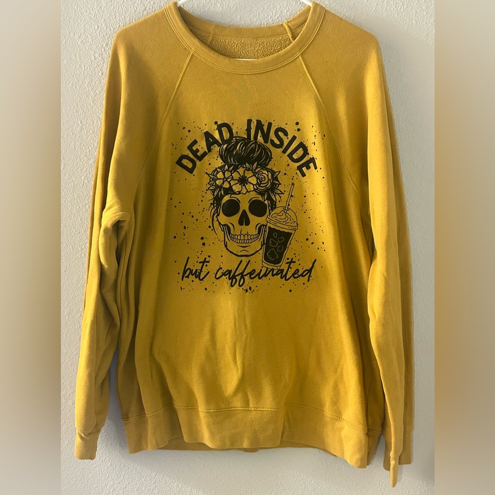 Yellow crewneck sweatshirt
